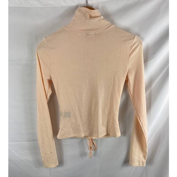 NWT AFRM Ruched Tie long sleeve ribbed top S - Picture 4 of 4